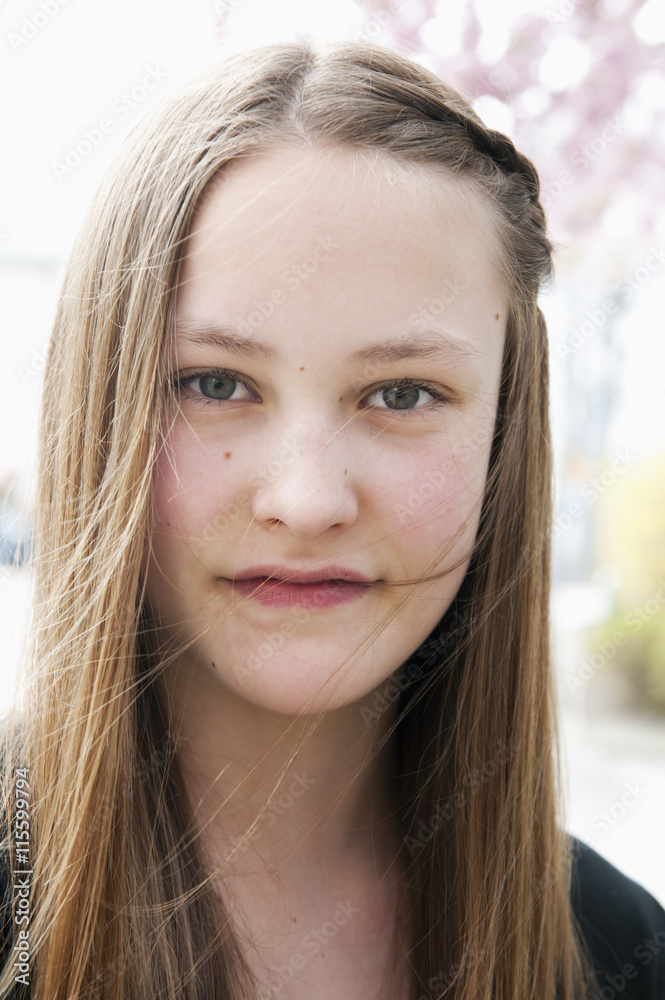 Sweden, Vastra Gotaland, Gothenburg, Vasastaden, Portrait of pensive teenage girl (14-15) Sweden, Vastra Gotaland, Gothenburg, Vasastaden, Portrait of pensive teenage girl (14-15)