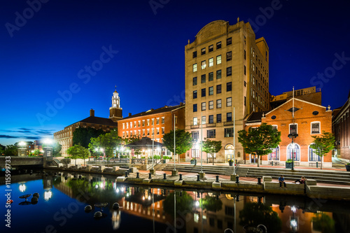 Wallpaper Mural Historic buildings and the Providence River at night, in downtow Torontodigital.ca
