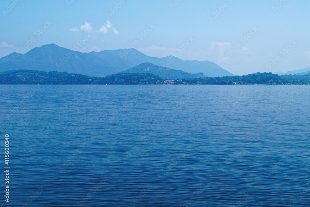 View of Lake Maggiore and the Alps
