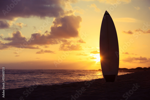 Surfboard on the beach.  © kieferpix