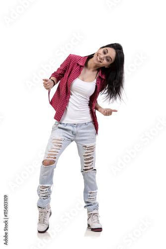 Young girl isolated on the white background
