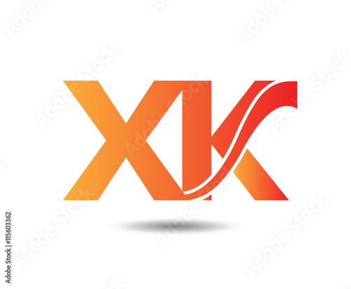 Unusual X and K. Business logo template 