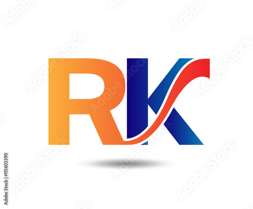 Unusual R and K. Business logo template 