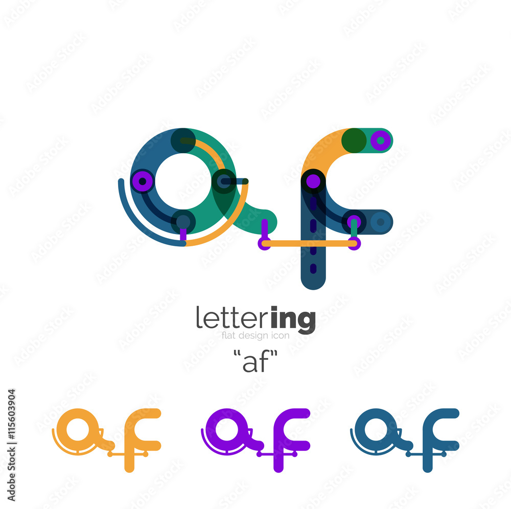 Linear initial letters, logo branding concept