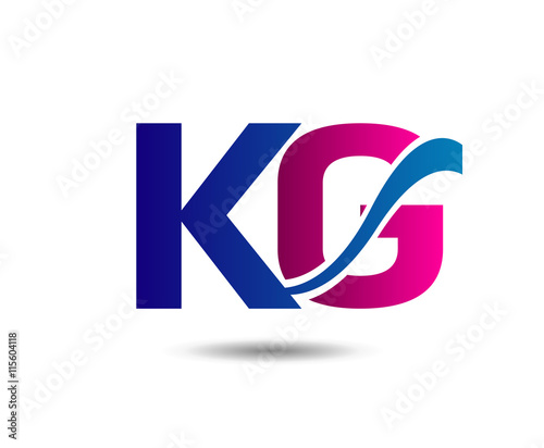 Unusual K and G. kg Business logo template
