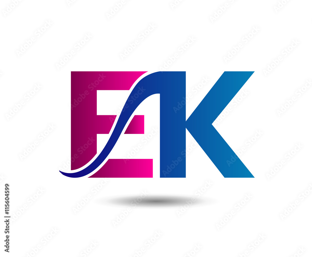 Unusual E and K. Business logo template
