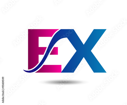 E and X logo vector, ex sign
