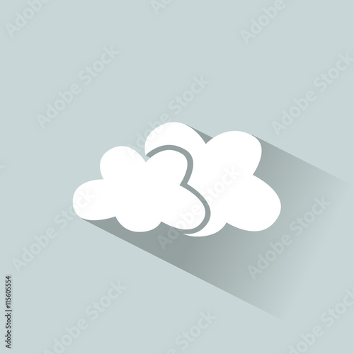 Icono de nubes sobre un fondo azul