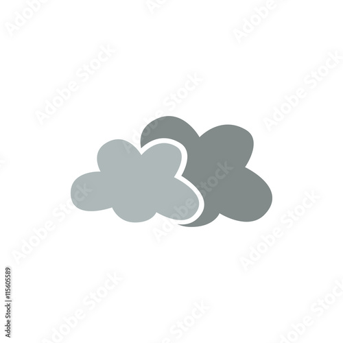 Icono de nubes sobre fondo blanco
