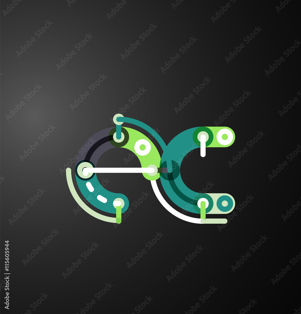 Cartoon linear letters icons Cartoon linear letters icons