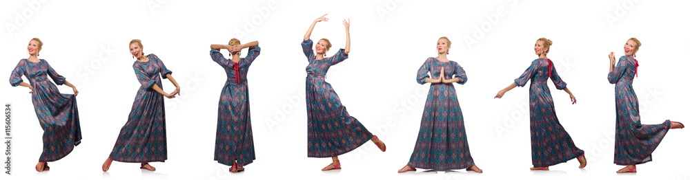 Composite photo of woman in various poses Composite photo of woman in various poses