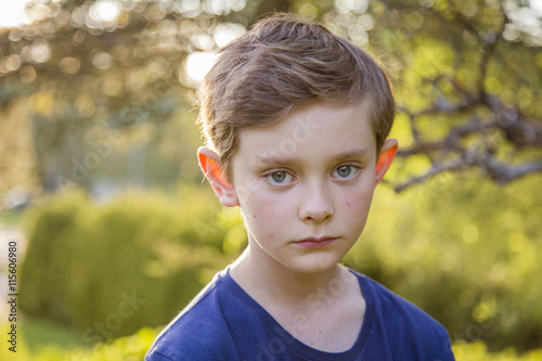 Sweden, Smaland, Anderstorp, Portrait of boy (12-13) photo