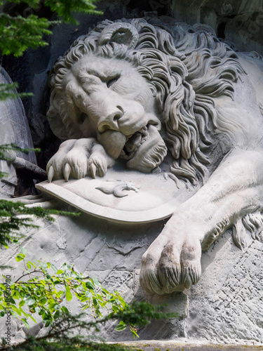 Canvastavla Lewendenkmal, the lion monument landmark in Lucerne, Switzerland