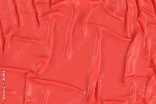 Crumpled red fabric texture photo