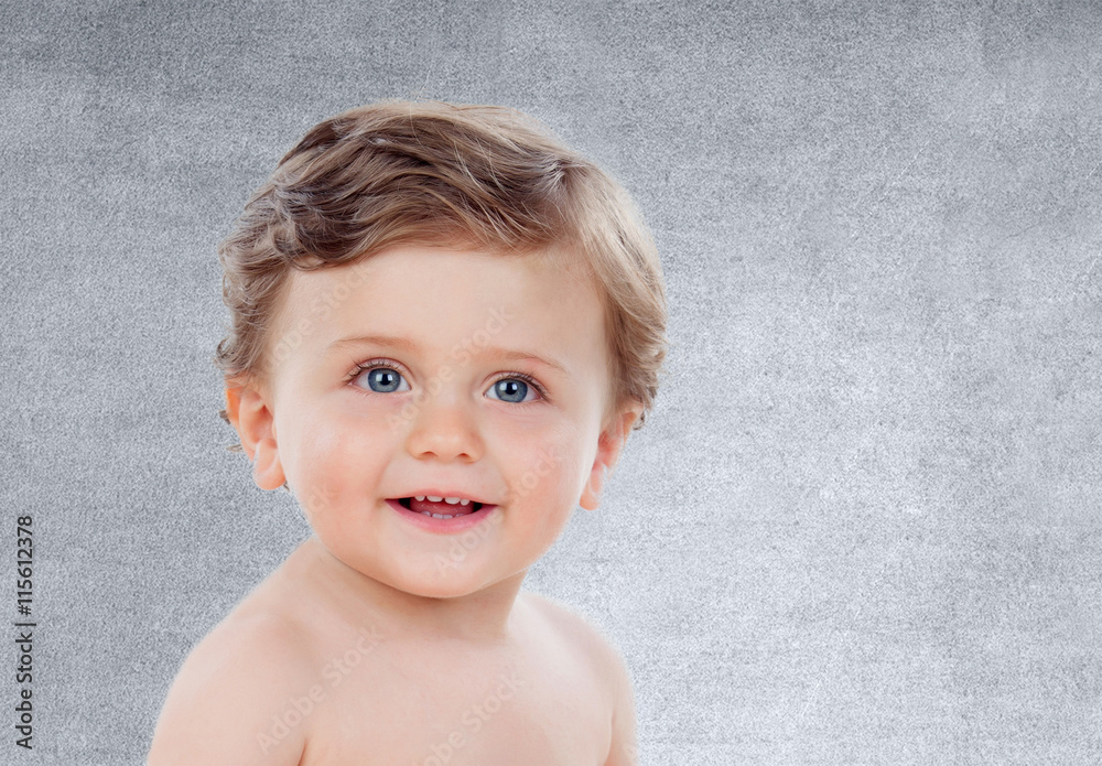 Baby with one years old doing funny gestures Baby with one years old doing funny gestures