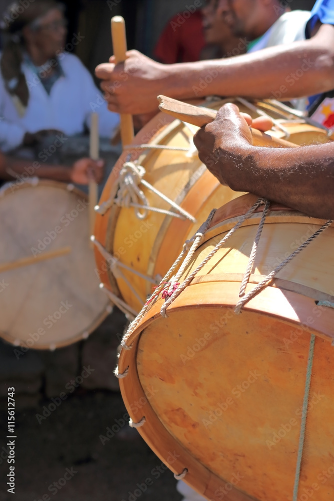 Fototapeta premium Musicians playing African drums