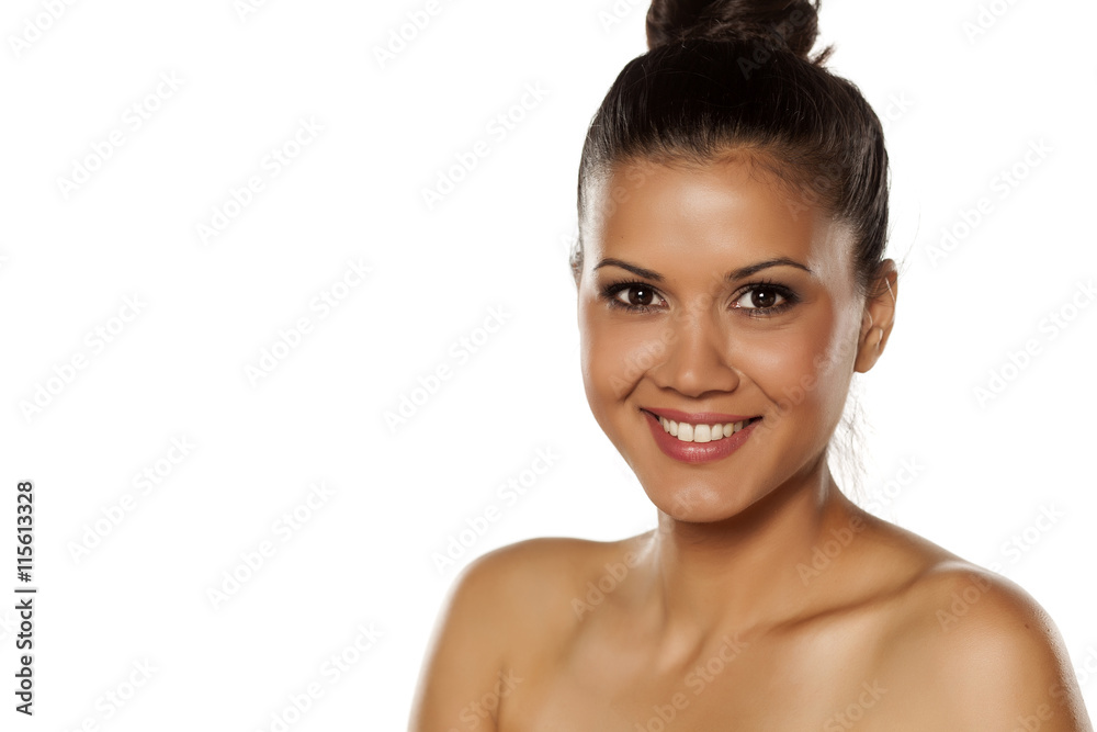 beautiful young latina on white background beautiful young latina on white background