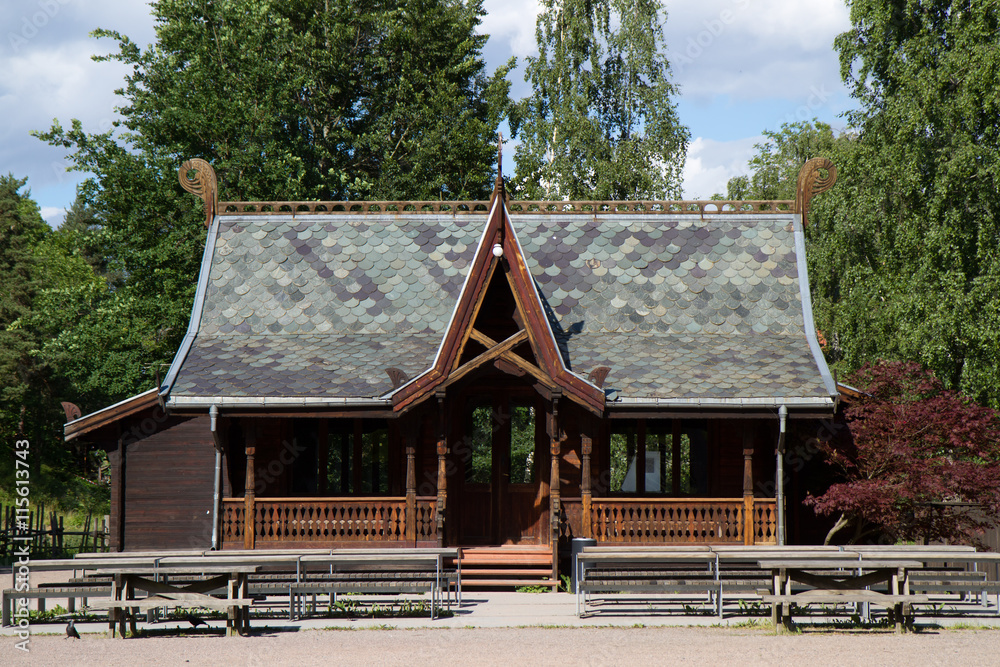 traditional scandinavian wooden house