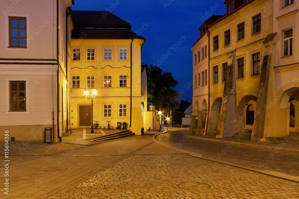 Street of the old town in Hradec Kralove