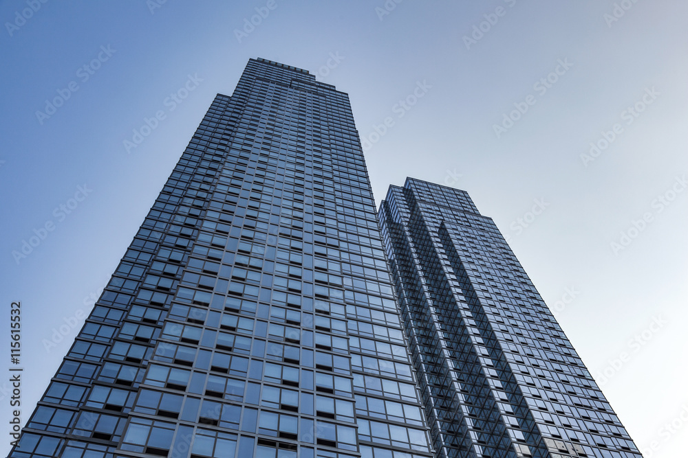 facade of  skyscraper in New York under blue sky