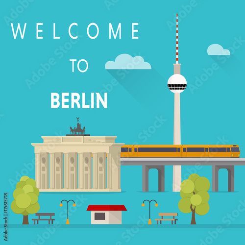 Welcome to Berlin. Vector illustration