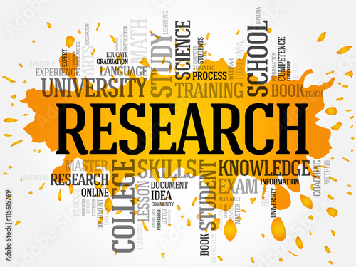 Research word cloud collage, education concept background