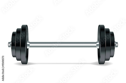 Metal realistic dumbbell