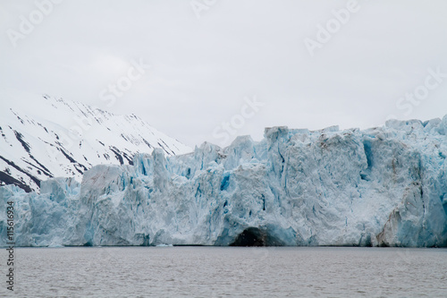 glacier of the noth pole in svalbard
