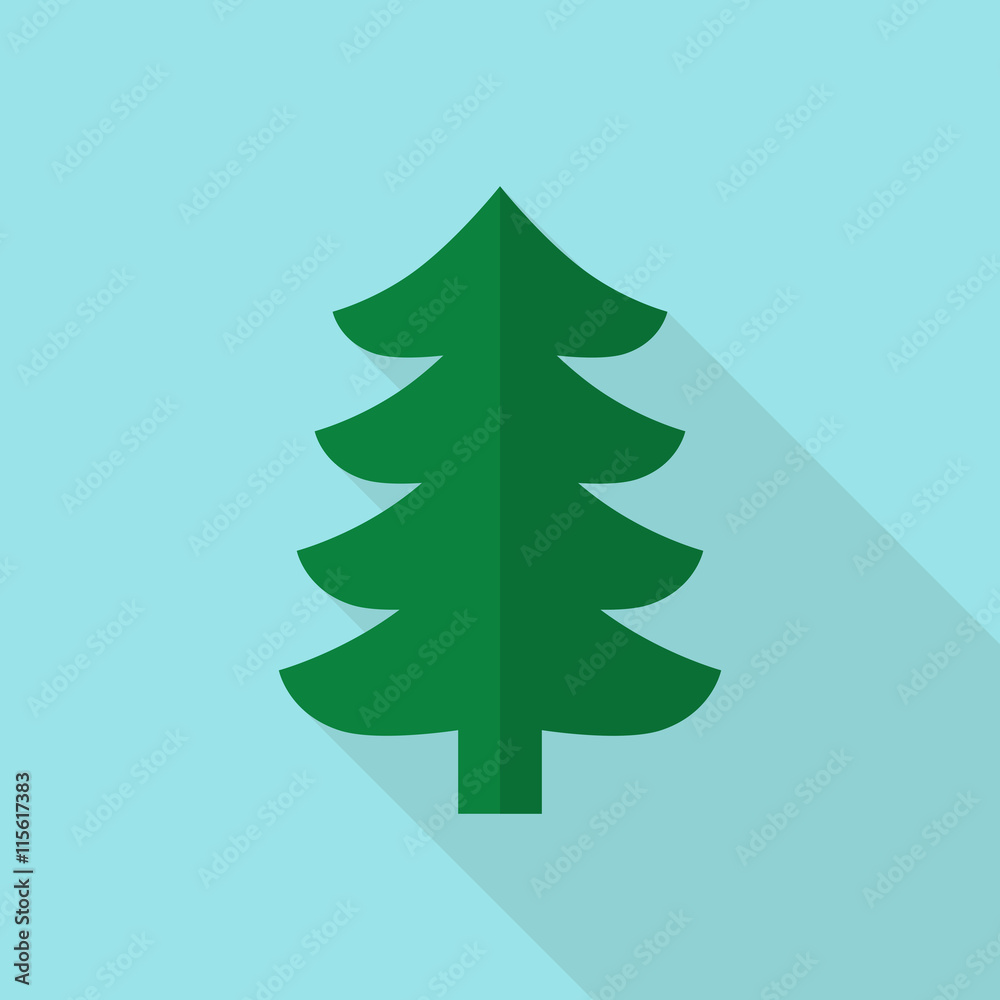 Christmas tree on blue