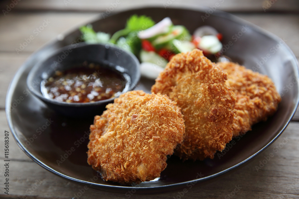 Fried shrimp meat ball thai food Fried shrimp meat ball thai food