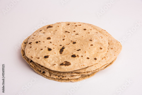 chapati or indian bread also called roti or fulka or phulka photo