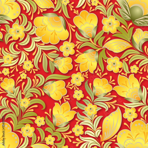 abstract summer seamless floral ornament