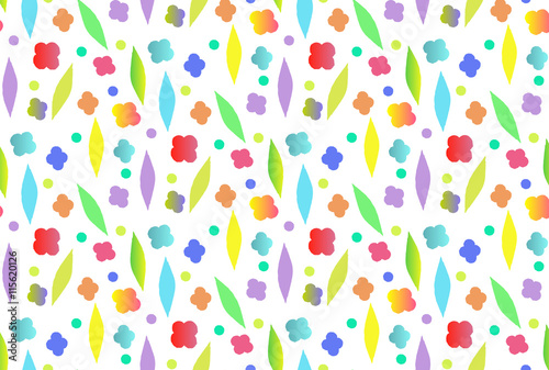 Ornamental, traditional, simple seamless pattern with flowers