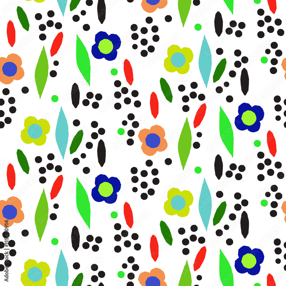 Ornamental, traditional, simple seamless pattern with flowers Ornamental, traditional, simple seamless pattern with flowers