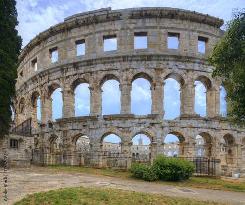Ancient Roman amphitheater (arena) in Pula. Croatia.