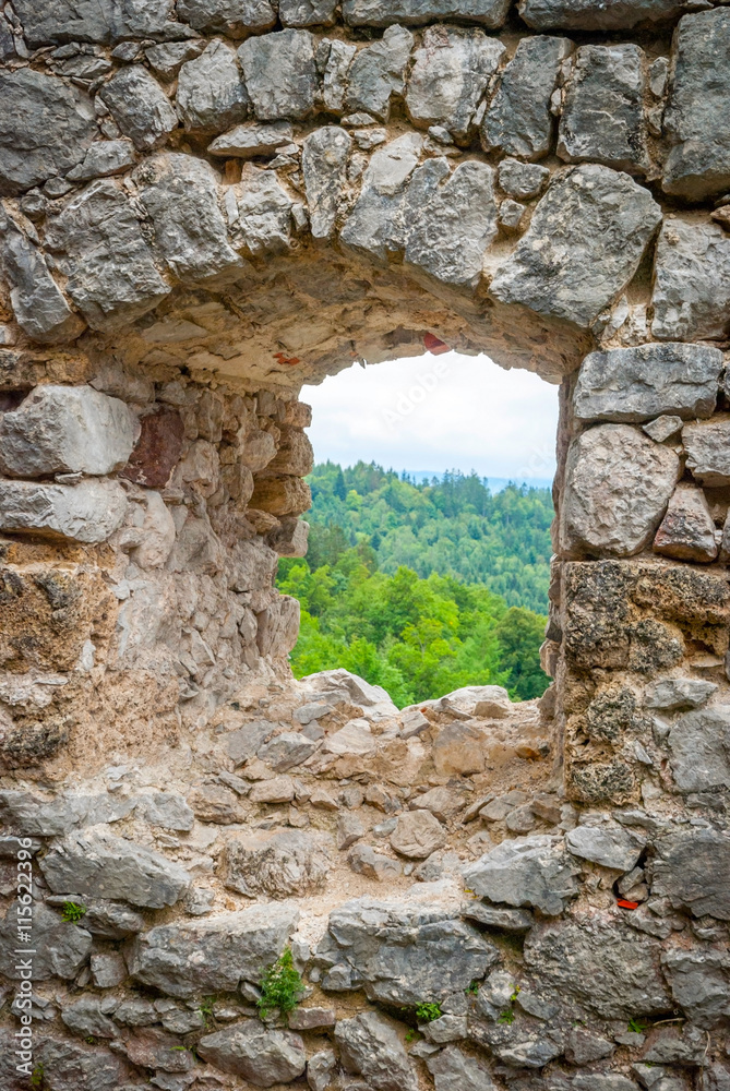 View through old caslte window