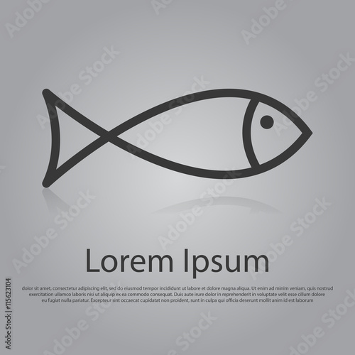 Vector icon of fish