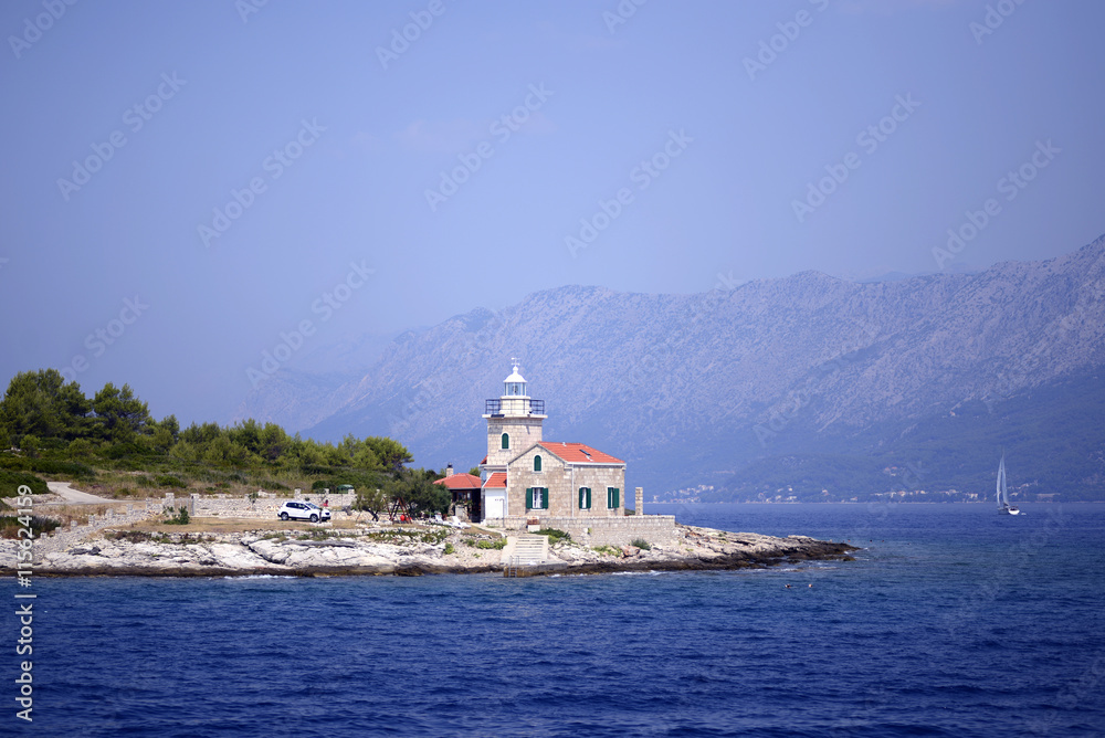 Lighthouse near Sucuraj on island Hvar, Croatia