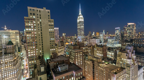 Seeing New York at night from rooftop