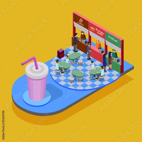 Fast Food Isometric Concept