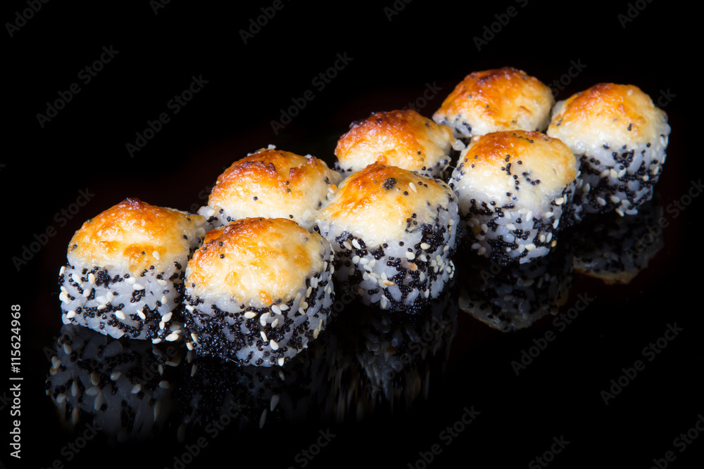 Japanese rolls with caviar Japanese rolls with caviar