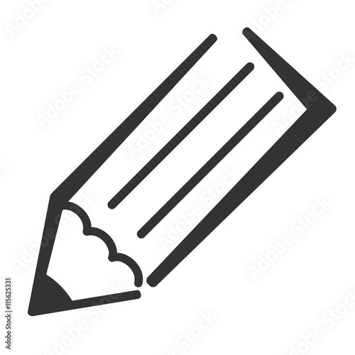 Pencil icon isolated on a white background.