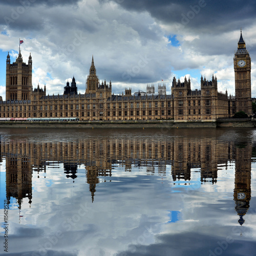 View on the Palace of Westminster from the River Thames, London, United Kingdom