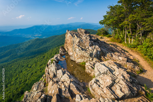 View of the Blue Ridge Mountains from Little Stony Man Cliffs in © jonbilous