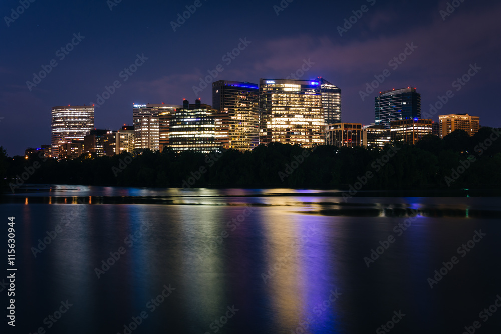 View of the Rosslyn skyline at night, seen from Georgetown, Wash View of the Rosslyn skyline at night, seen from Georgetown, Wash