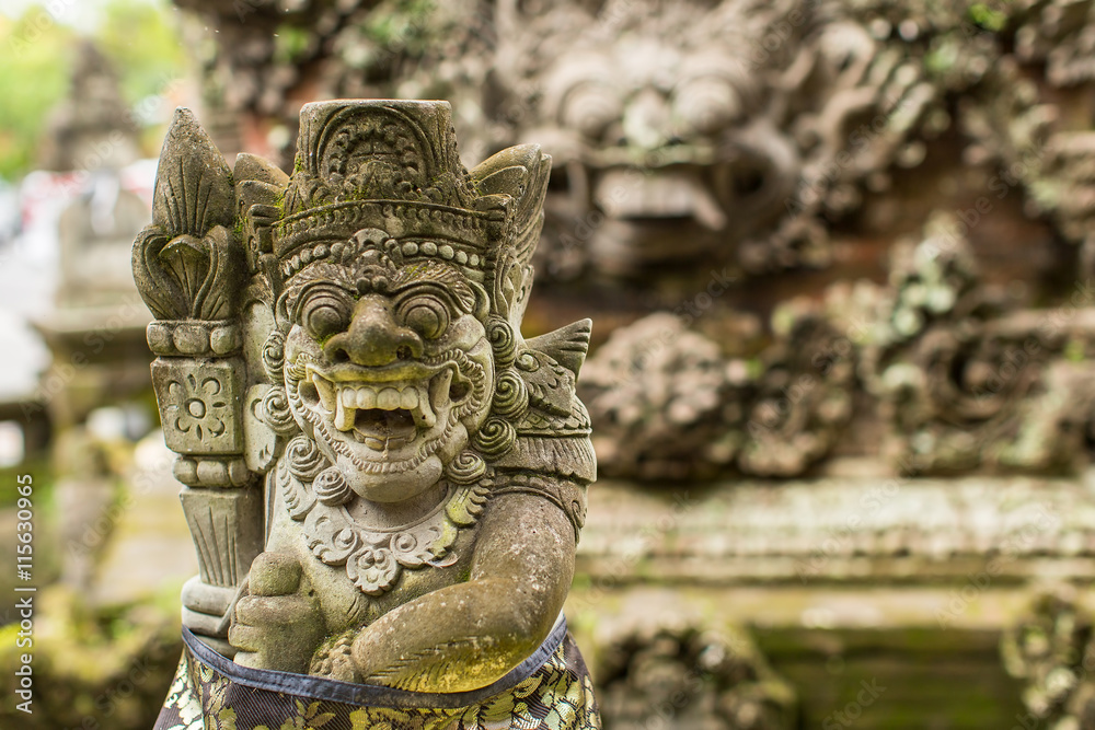 Traditional demon guards statue in Bali island. Traditional demon guards statue in Bali island.