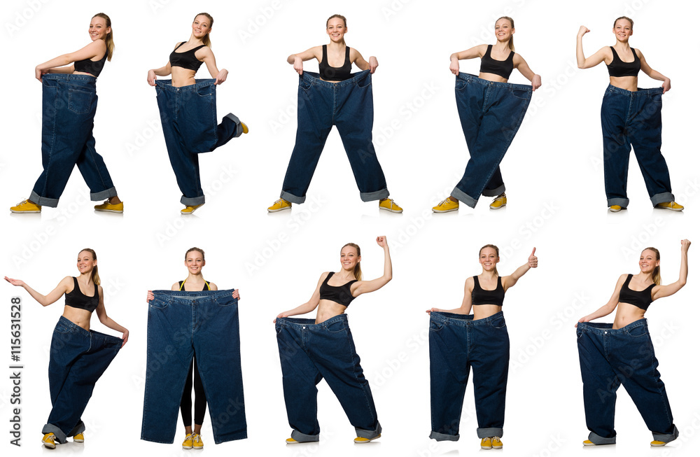 Obraz premium Composite photo of woman in dieting concept