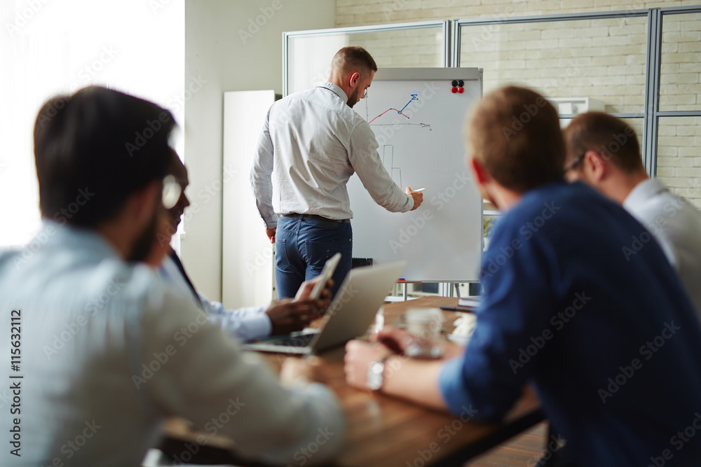 Obraz premium Sketching on whiteboard