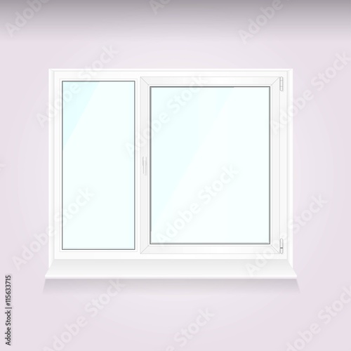 white window frame isolated on white background.