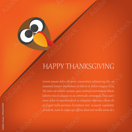 Thanksgiving card with turkey. Eps10 vector design illustration